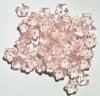 50 4x10mm Transparent Pink Cupped Flower Beads